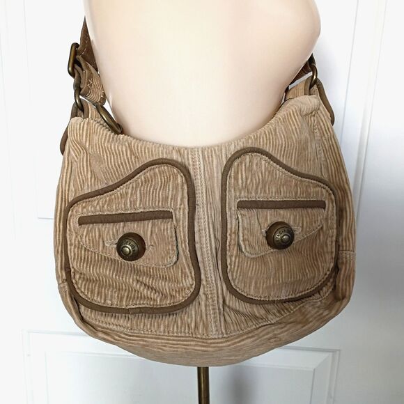 GAP Handbags - Gap Tan Corduroy Purse Shoulder Bag Adjustable Vintage 90s Hobo Satchel